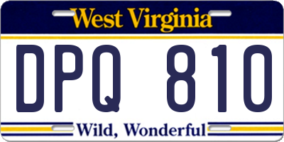 WV license plate DPQ810