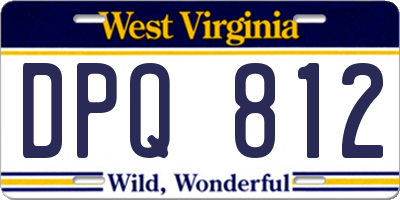 WV license plate DPQ812