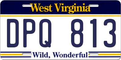 WV license plate DPQ813