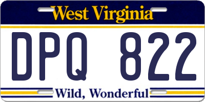 WV license plate DPQ822