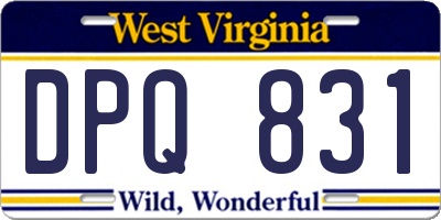 WV license plate DPQ831