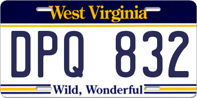 WV license plate DPQ832