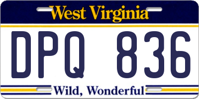WV license plate DPQ836