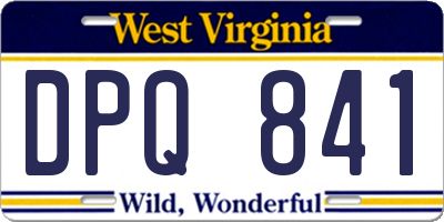 WV license plate DPQ841