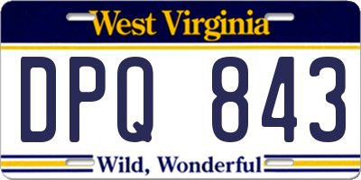 WV license plate DPQ843