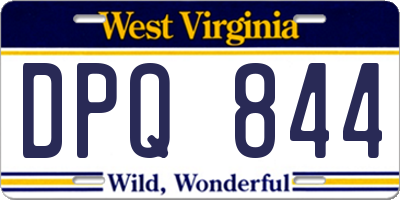WV license plate DPQ844