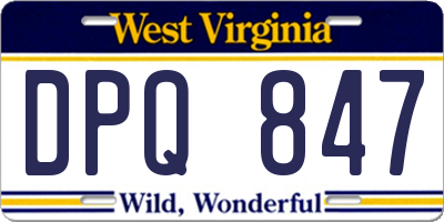 WV license plate DPQ847