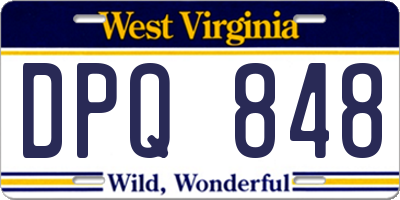 WV license plate DPQ848