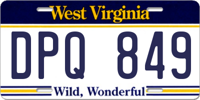 WV license plate DPQ849