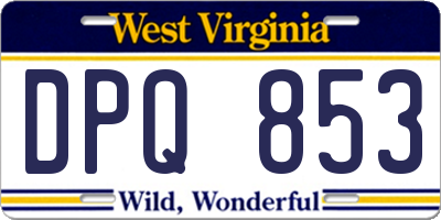 WV license plate DPQ853