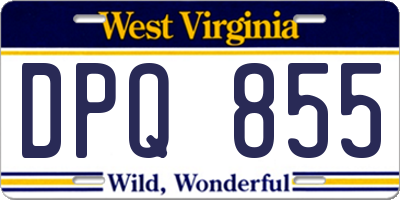 WV license plate DPQ855