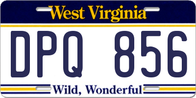 WV license plate DPQ856