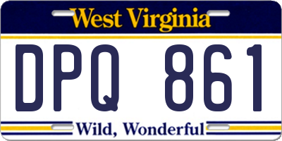 WV license plate DPQ861