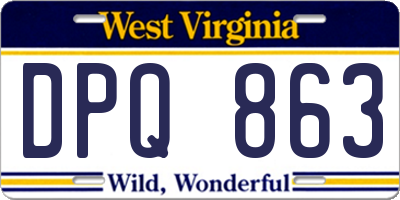 WV license plate DPQ863