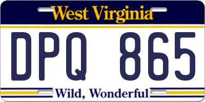 WV license plate DPQ865