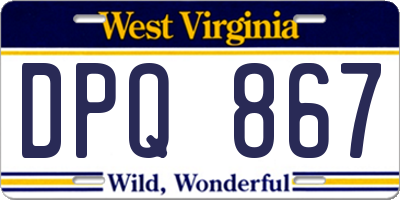 WV license plate DPQ867