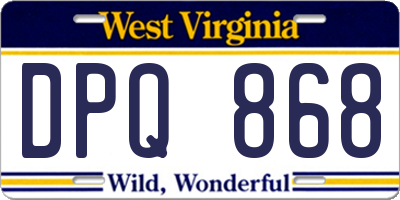 WV license plate DPQ868