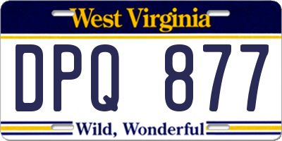 WV license plate DPQ877