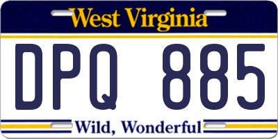 WV license plate DPQ885