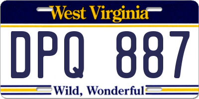 WV license plate DPQ887