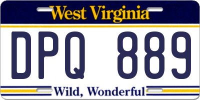 WV license plate DPQ889