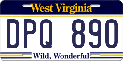 WV license plate DPQ890