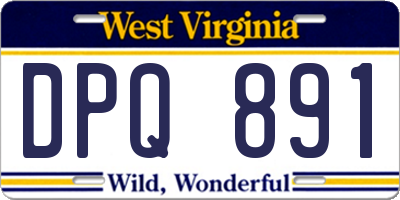 WV license plate DPQ891