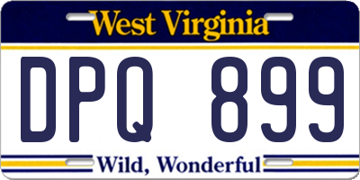 WV license plate DPQ899