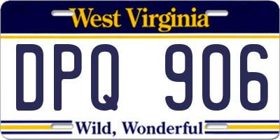 WV license plate DPQ906