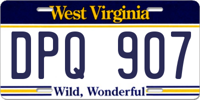 WV license plate DPQ907