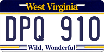 WV license plate DPQ910