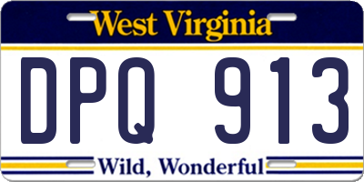 WV license plate DPQ913