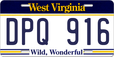 WV license plate DPQ916