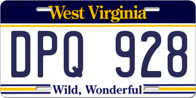 WV license plate DPQ928