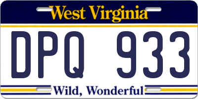 WV license plate DPQ933