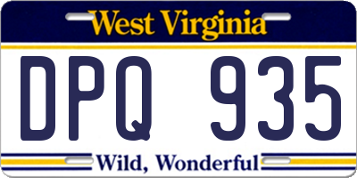 WV license plate DPQ935