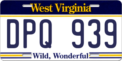 WV license plate DPQ939