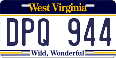 WV license plate DPQ944