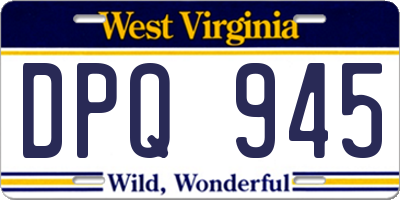 WV license plate DPQ945