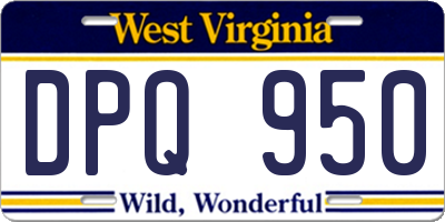 WV license plate DPQ950