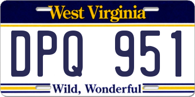 WV license plate DPQ951