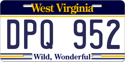 WV license plate DPQ952