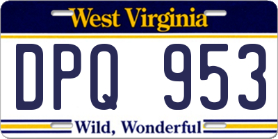 WV license plate DPQ953