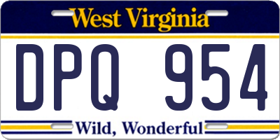 WV license plate DPQ954