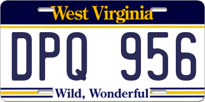 WV license plate DPQ956