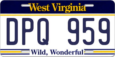 WV license plate DPQ959