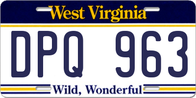 WV license plate DPQ963