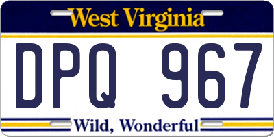 WV license plate DPQ967