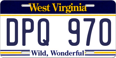 WV license plate DPQ970