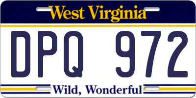 WV license plate DPQ972